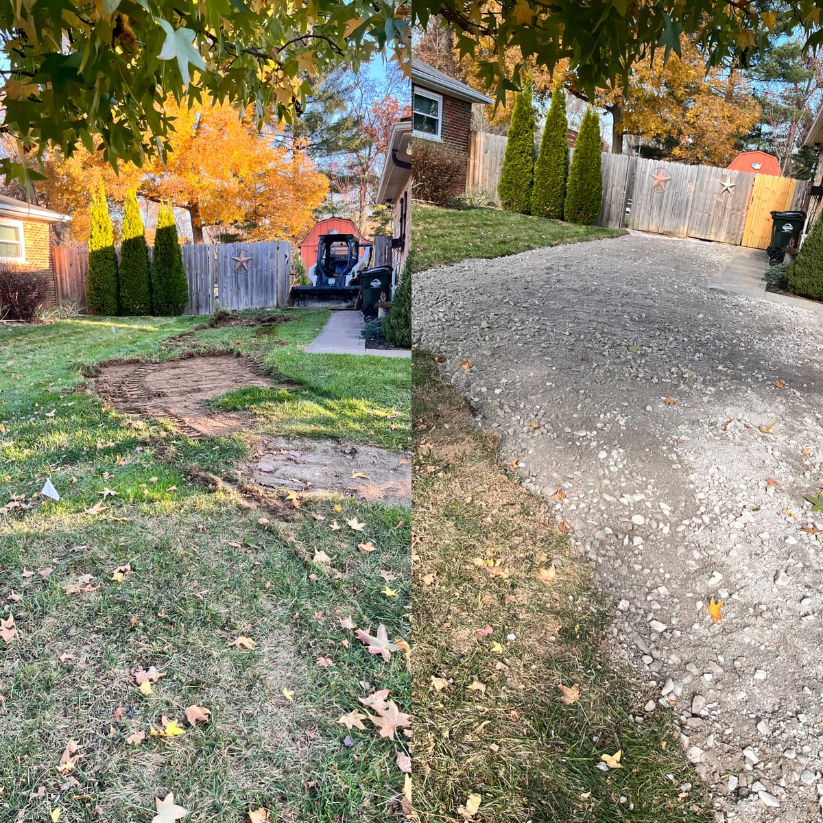 Completed gravel driveway installation by Merten Land Clearing